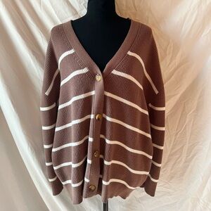 Brown Striped Women's Sweater